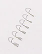 Set De 6 Piercing Nostril Punto De Luz Tipo S Plateado Punk - Miniatura 3