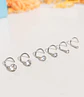 Set De 6 Piercing Nostril Punto De Luz Tipo S Plateado Punk - Miniatura 6
