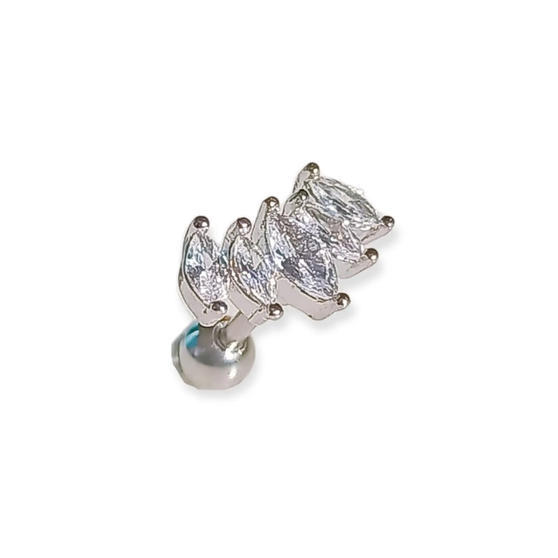 Aros Piercing Punto De Luz Helix Flat Zirconia Hipoalergenico 1