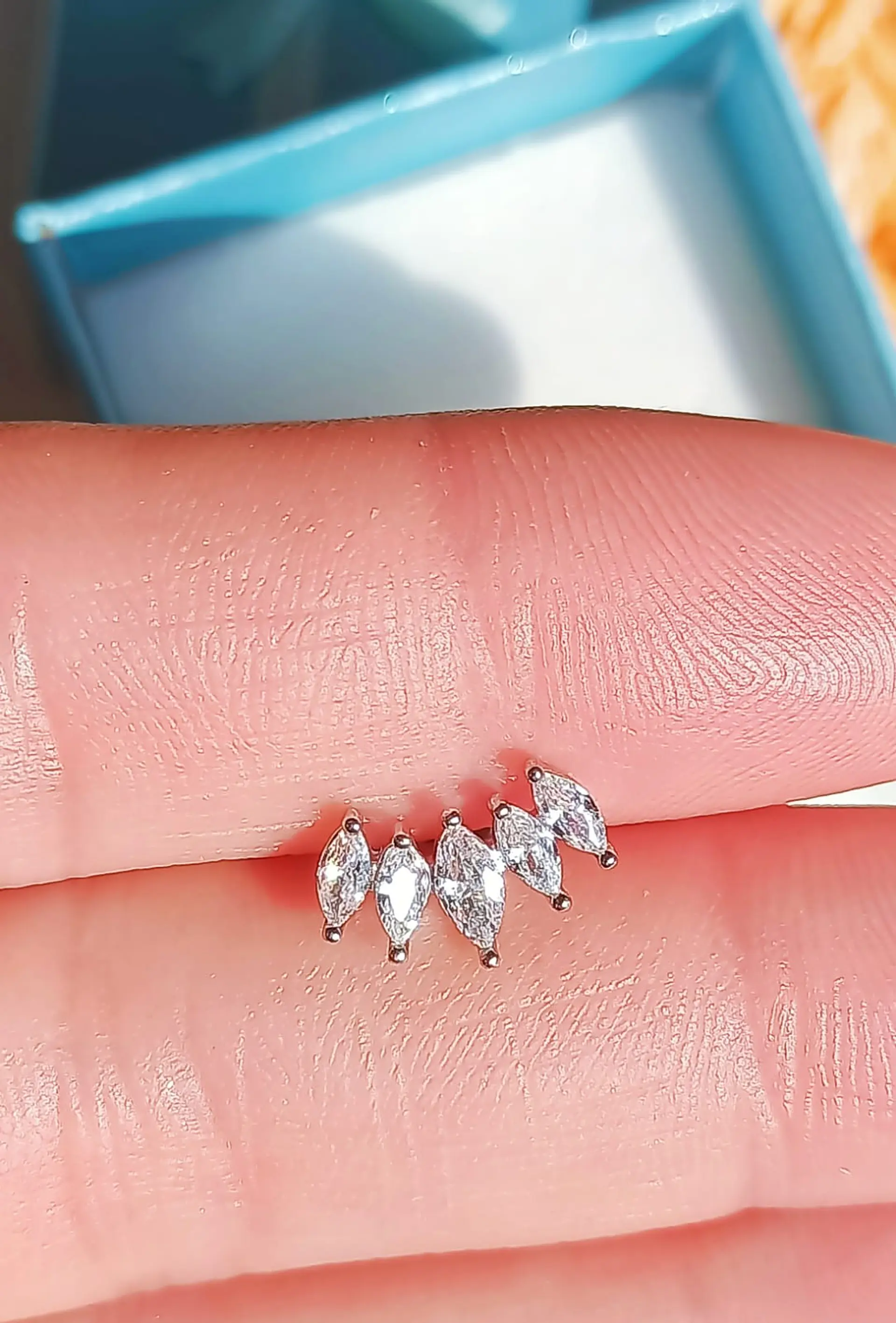 Aros Piercing Punto De Luz Helix Flat Zirconia Hipoalergenico 5