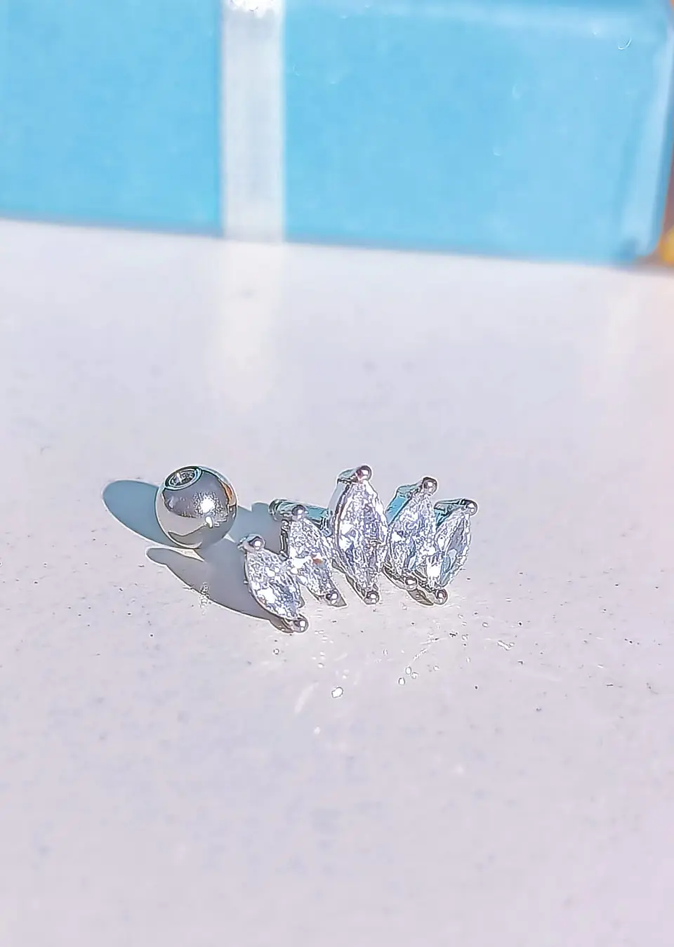 Aros Piercing Punto De Luz Helix Flat Zirconia Hipoalergenico 7