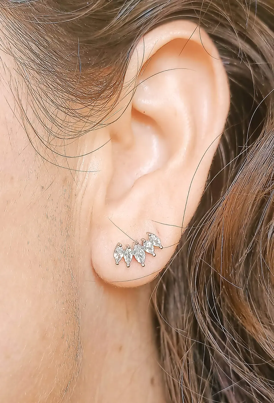 Aros Piercing Punto De Luz Helix Flat Zirconia Hipoalergenico 3