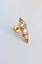 Piercing Oreja Crisalida Tragus Conch Lobulo Chapado En Oro 18k Unidad - Miniatura 7