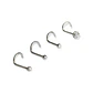 Set 4 Piercing Plateados Tipo S Nariz Zirconia Nostril Punk - Miniatura 1