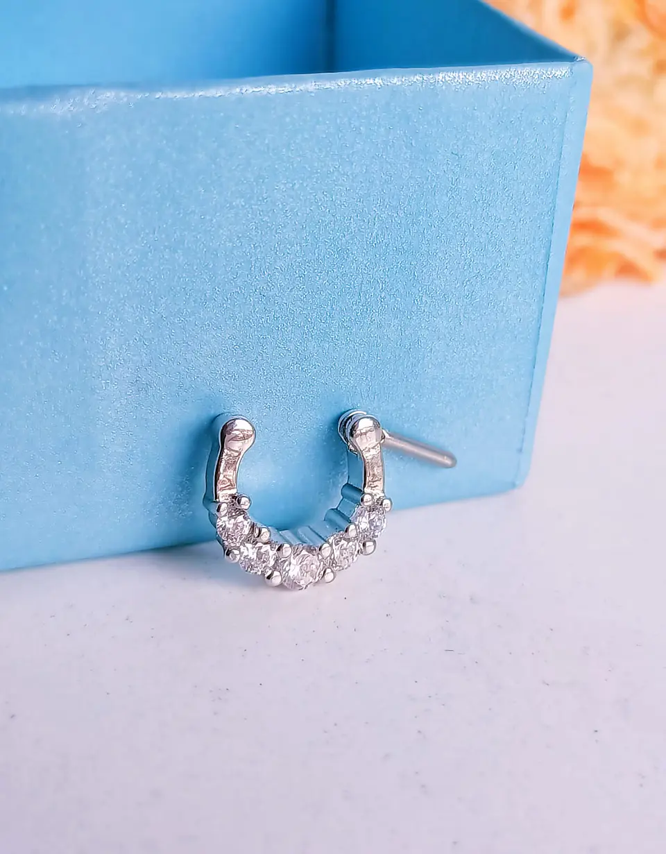 Piercing Septum Tabique Oreja Tragus Daith Clicker Zirconias 5