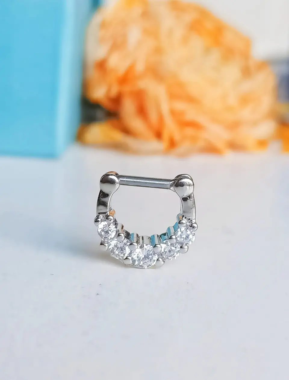 Piercing Septum Tabique Oreja Tragus Daith Clicker Zirconias 7