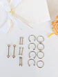 Pack 16 Piercing Plateado Set Tragus Septum Industrial Nostril Helix - Miniatura 2