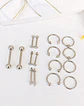 Pack 16 Piercing Plateado Set Tragus Septum Industrial Nostril Helix - Miniatura 3