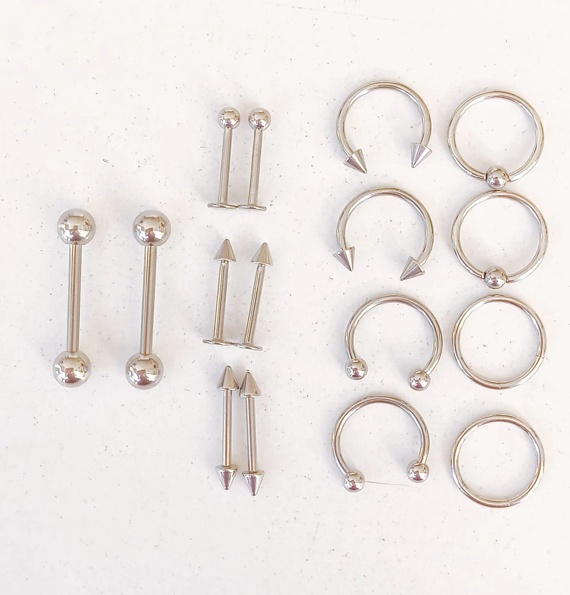 Pack 16 Piercing Plateado Set Tragus Septum Industrial Nostril Helix 5