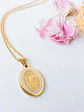 Colgante Collar Medalla San Benito Nacar Chapado Oro - Miniatura 5