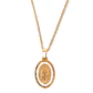 Colgante Collar Medalla San Benito Nacar Chapado Oro - Miniatura 1