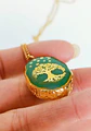 Colgante Árbol De La Vida Resina Verde Chapado En Oro 18k - Miniatura 8