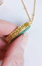 Colgante Árbol De La Vida Resina Verde Chapado En Oro 18k - Miniatura 7