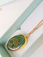 Colgante Árbol De La Vida Resina Verde Chapado En Oro 18k - Miniatura 2