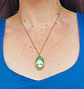 Colgante Árbol De La Vida Resina Verde Chapado En Oro 18k - Miniatura 3