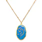 Colgante Luna Y Estrellas Resina Azul Chapado En Oro 18k - Miniatura 1
