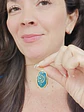 Colgante Luna Y Estrellas Resina Azul Chapado En Oro 18k - Miniatura 8