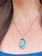 Colgante Luna Y Estrellas Resina Azul Chapado En Oro 18k - Miniatura 2
