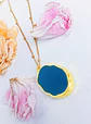 Colgante Luna Y Estrellas Resina Azul Chapado En Oro 18k - Miniatura 6