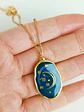Colgante Luna Y Estrellas Resina Azul Chapado En Oro 18k - Miniatura 7