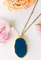 Colgante Luna Y Estrellas Resina Azul Chapado En Oro 18k - Miniatura 9