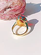 Anillo Ajustable Chapado En Oro 18k Esmaltado Vintage - Miniatura 10