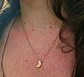 Cadena Colgante Luna Minimalista Chapada En Oro 18k - Miniatura 3