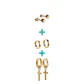 Pack De Aros Argollas Huggies Cruz Esfera Chapada En Oro 18k - Miniatura 1