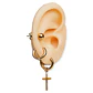 Pack De Aros Argollas Huggies Cruz Esfera Chapada En Oro 18k - Miniatura 2