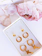Pack De Aros Argollas Huggies Cruz Esfera Chapada En Oro 18k - Miniatura 3