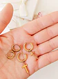 Pack De Aros Argollas Cruz Doble Uso Chapadas En Oro 18k - Miniatura 5