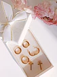 Pack De Aros Argollas Cruz Doble Uso Chapadas En Oro 18k - Miniatura 3