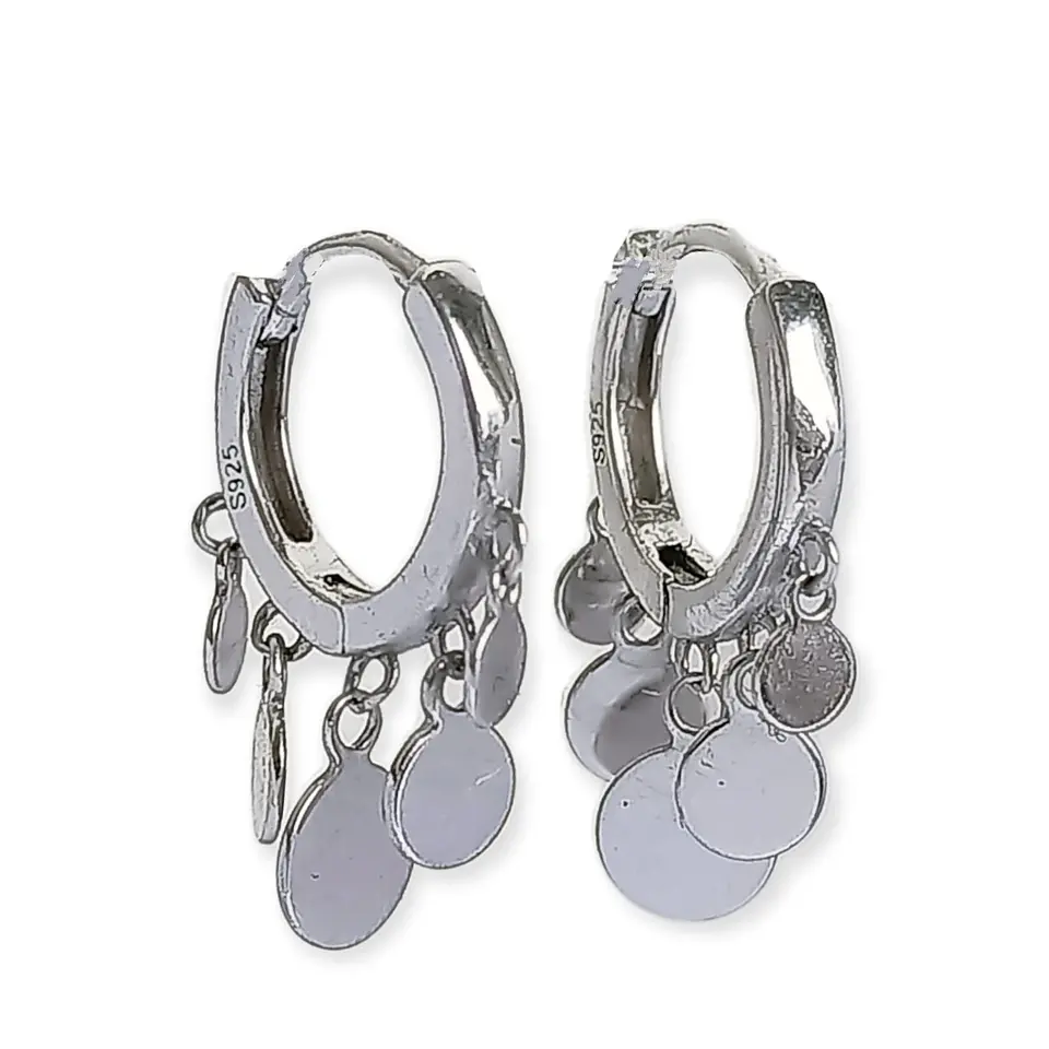 Pack De Aros Punto Luz Argollas Huggies Plata 925 Piercing 5