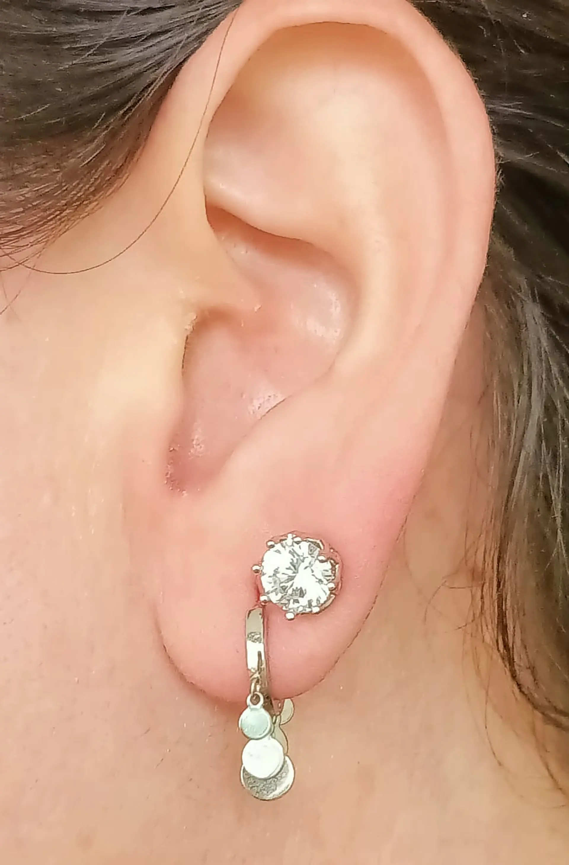 Pack De Aros Punto Luz Argollas Huggies Plata 925 Piercing 9