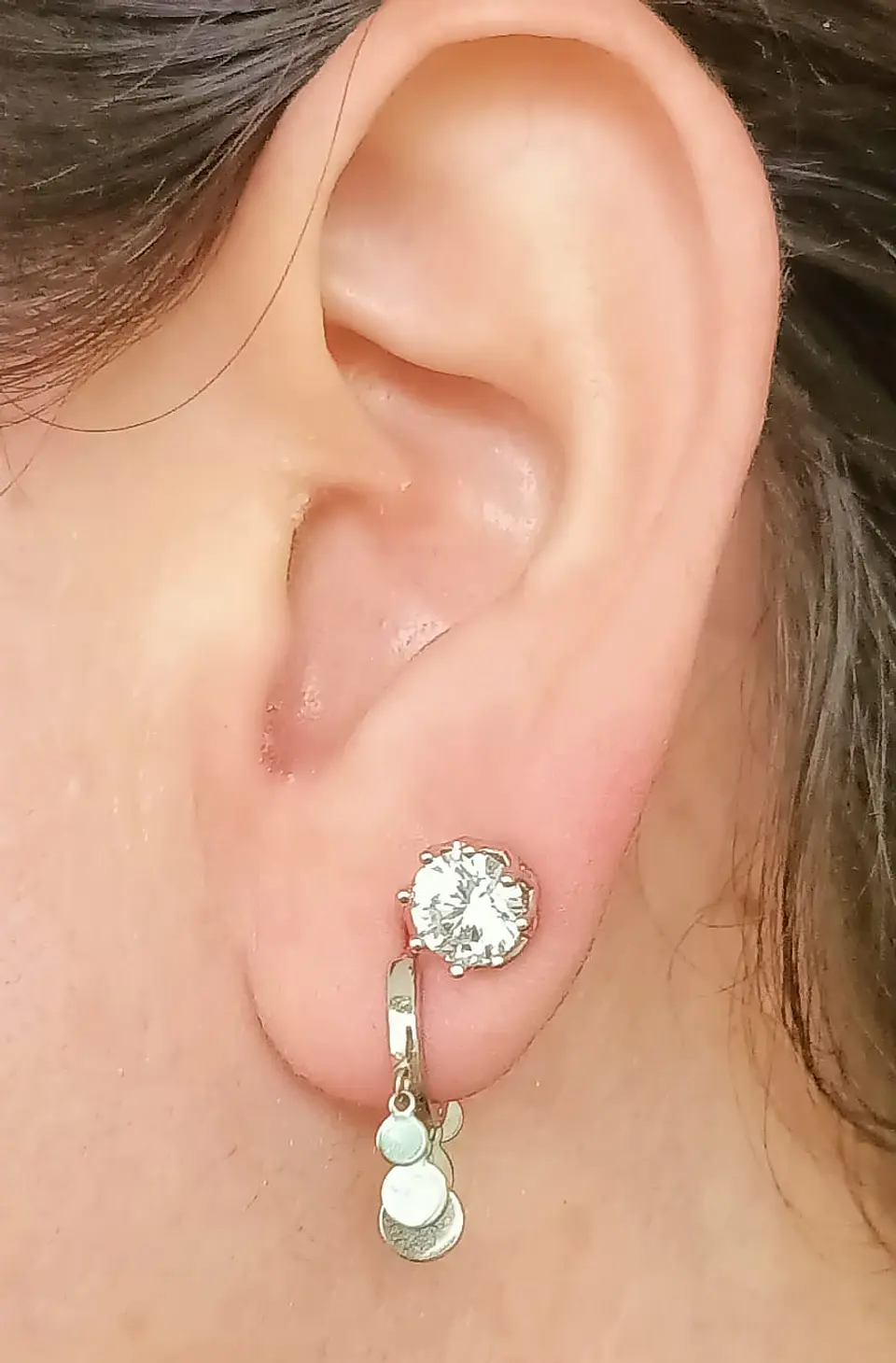 Pack De Aros Punto Luz Argollas Huggies Plata 925 Piercing 9