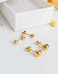 Pack De Aros Piercing Esferas 6mm + 7mm Chapadas En Oro 18k - Miniatura 4