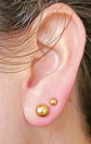 Pack De Aros Piercing Esferas 6mm + 7mm Chapadas En Oro 18k - Miniatura 3