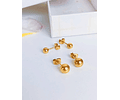 Pack De Aros Piercing Esferas 5mm + 7mm Chapadas En Oro 18k