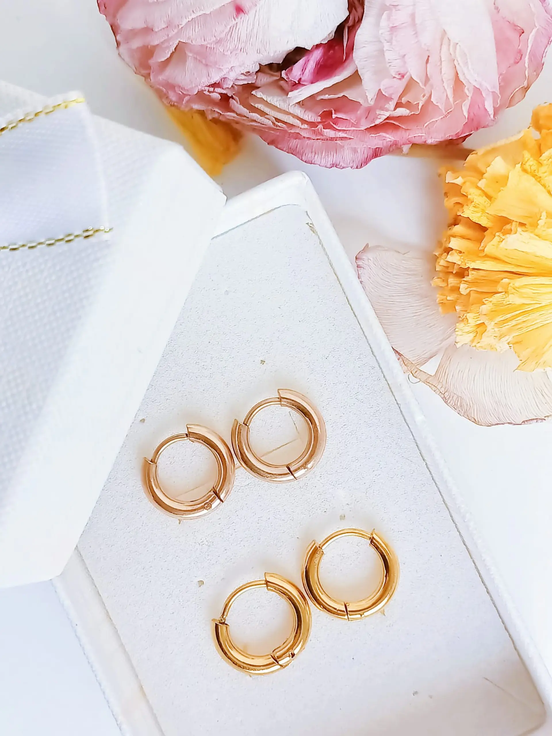 Pack 2 Par De Argollas Piercing Orejas Chapadas En Oro 18k 2