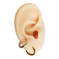 Pack 2 Par De Argollas Piercing Orejas Chapadas En Oro 18k - Miniatura 4