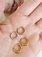 Pack 2 Par De Argollas Piercing Orejas Chapadas En Oro 18k - Miniatura 5