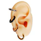 Pack 4 Pares De Aros Piercing Oreja Helix Chapadas Oro 18k - Miniatura 1