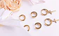Pack Aros 3 Par De Argollas Lisas Piercing Chapada Oro 18k - Miniatura 4