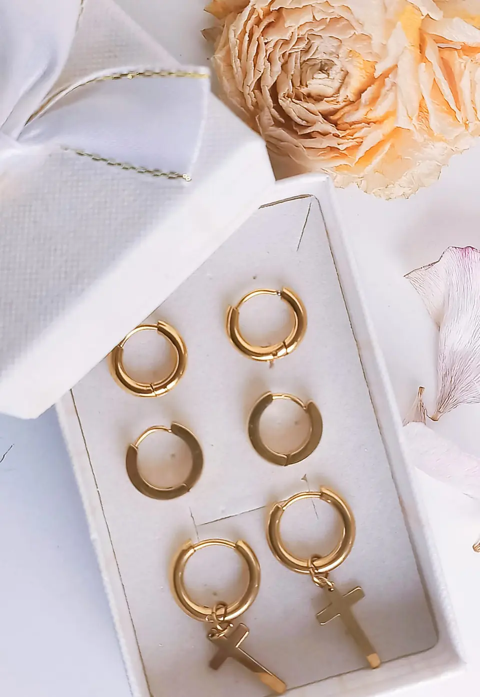 Pack Aros 3 Par De Argollas Lisas Piercing Chapada Oro 18k 2