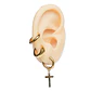 Pack Aros 3 Par De Argollas Lisas Piercing Chapada Oro 18k - Miniatura 1