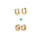 Pack Aros 2 Par De Argollas Lisa Piercing Chapada En Oro 18k - Miniatura 1