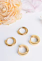 Pack Aros 2 Par De Argollas Lisa Piercing Chapada En Oro 18k - Miniatura 4