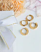 Pack Aros 2 Par De Argollas Lisa Piercing Chapada En Oro 18k - Miniatura 3