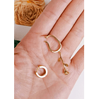 Pack De Aro Earcuff Rosa Argolla Unidad Chapadas En Oro 18k 4