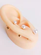 Pack De Aros Piercing Perlas Seguridad Chapadas En Oro 18k - Miniatura 5